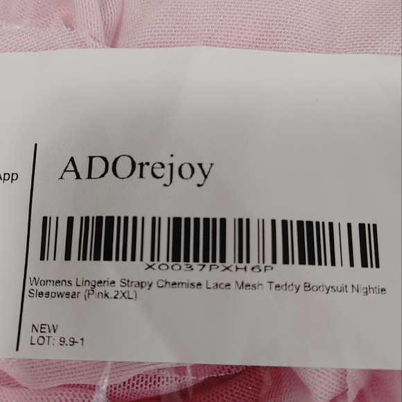 Plus pink size chemise babydoll nightie - Picture 7 of 8